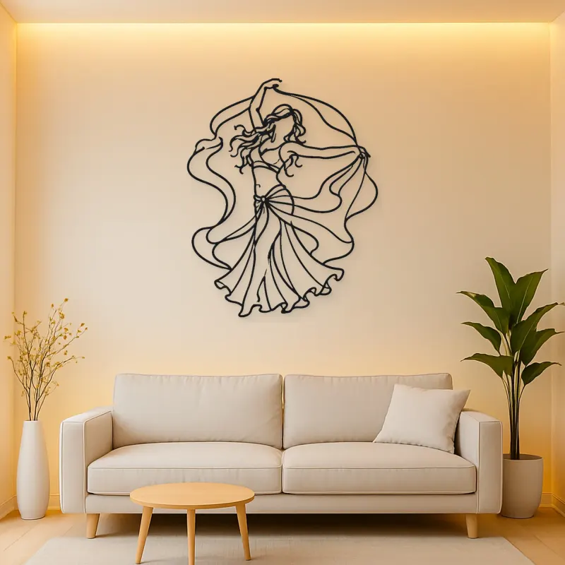 Belly Dance Silhouette Metal Wall Art | Dance Silhouette Wall Decor