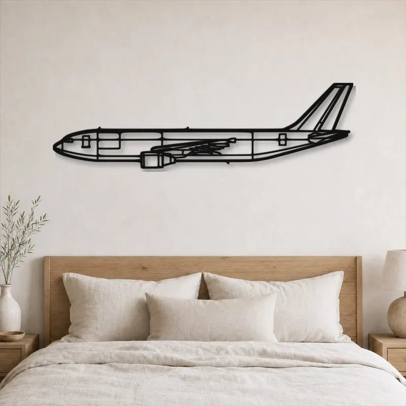 Silhouette d'avion en métal A300-600F, Décoration murale aéronautique