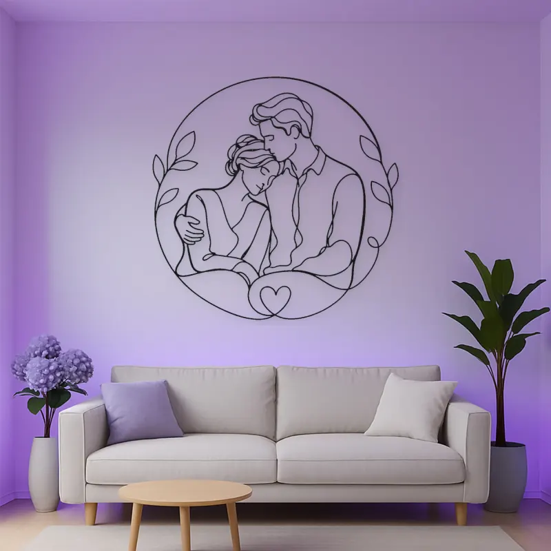 Shoulder Rest Lovers Metal Wall Art | Romantic Couple Decor