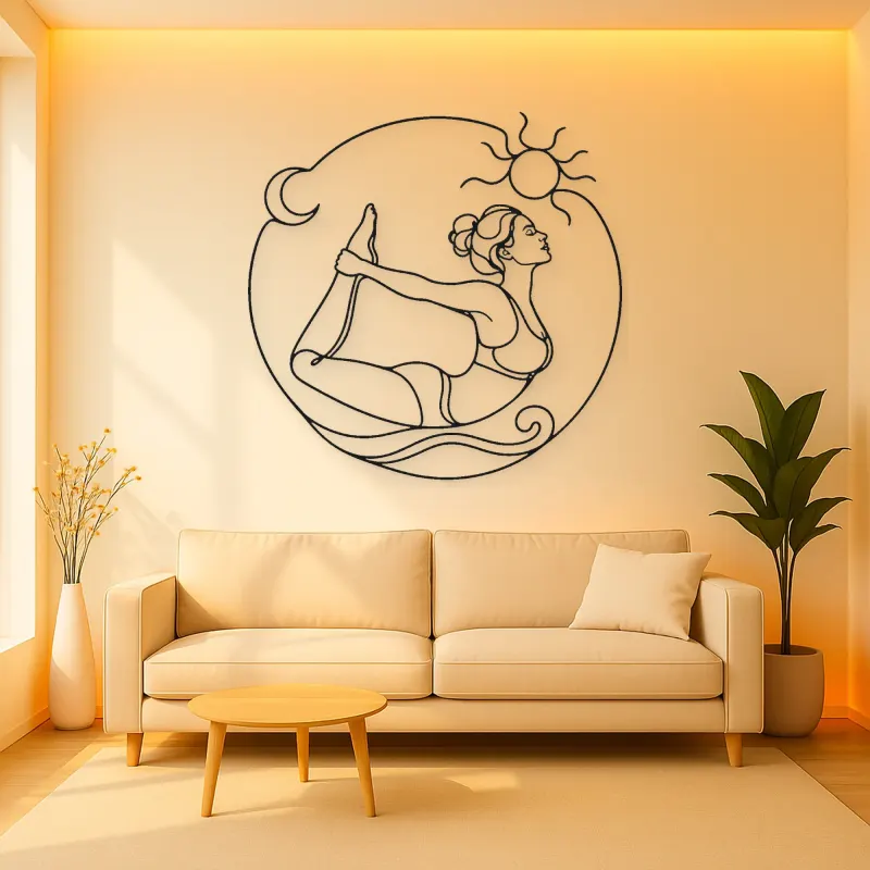 Bow Pose Energy Metal Wall Art | Yoga and Meditation Wall Decor