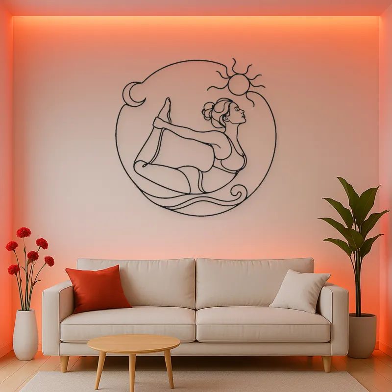 Bow Pose Energy Metal Wall Art | Yoga and Meditation Wall Decor