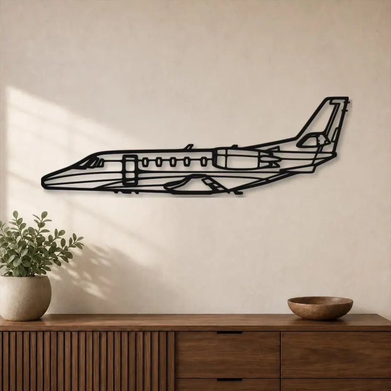 Silhouette de l'avion Citation XLS en métal, Silhouette d'avion en métal, Décoration murale aviation, Décoration aviateur