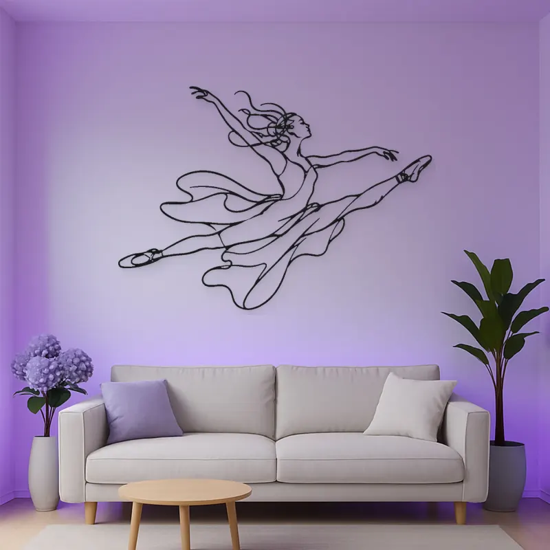 Ballet Grand Jete Metal Wall Art | Dance Silhouette Wall Decor