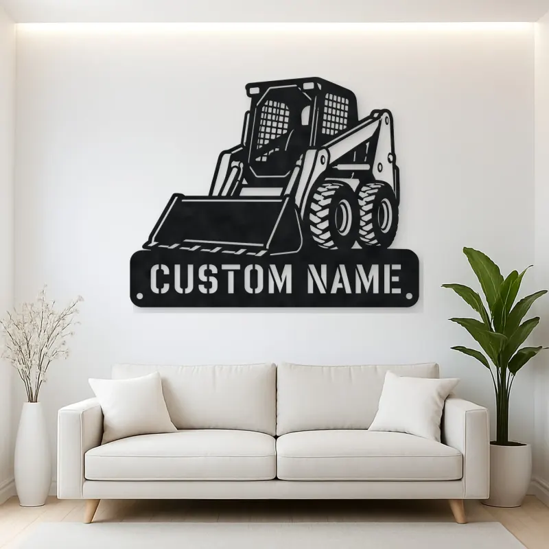 Personalized Skid Steer Loader Front Bucket Metal Wall Art