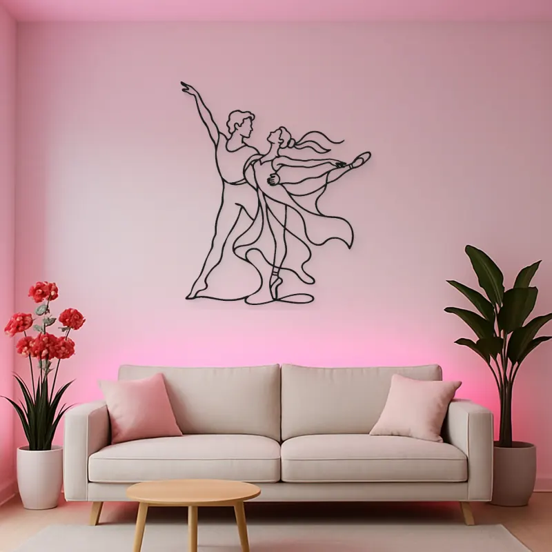 Ballet Pas De Deux Metal Wall Art | Couple Dance Wall Decor