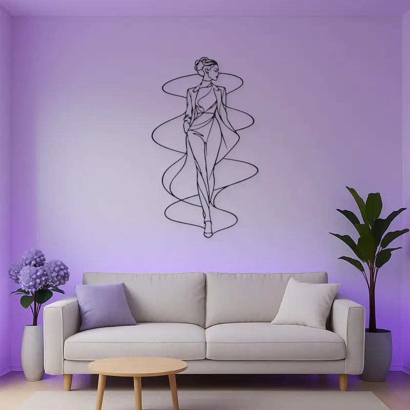 Runway Spiral Muse Metal Wall Art | Fashion Figure Wall Decor
