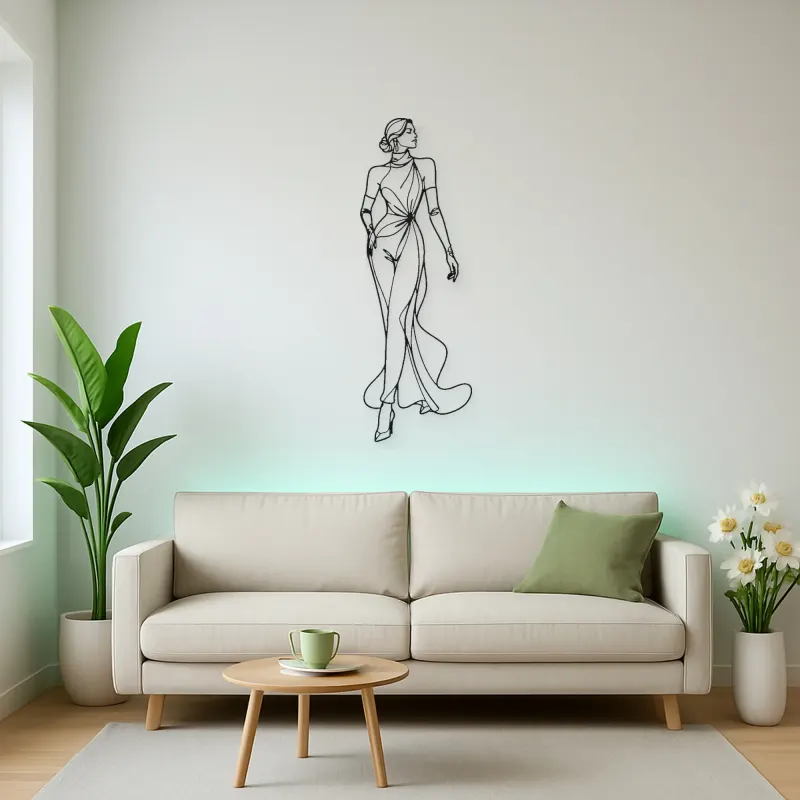 Long Glove Model Metal Wall Art | Fashion Figure Wall Decor