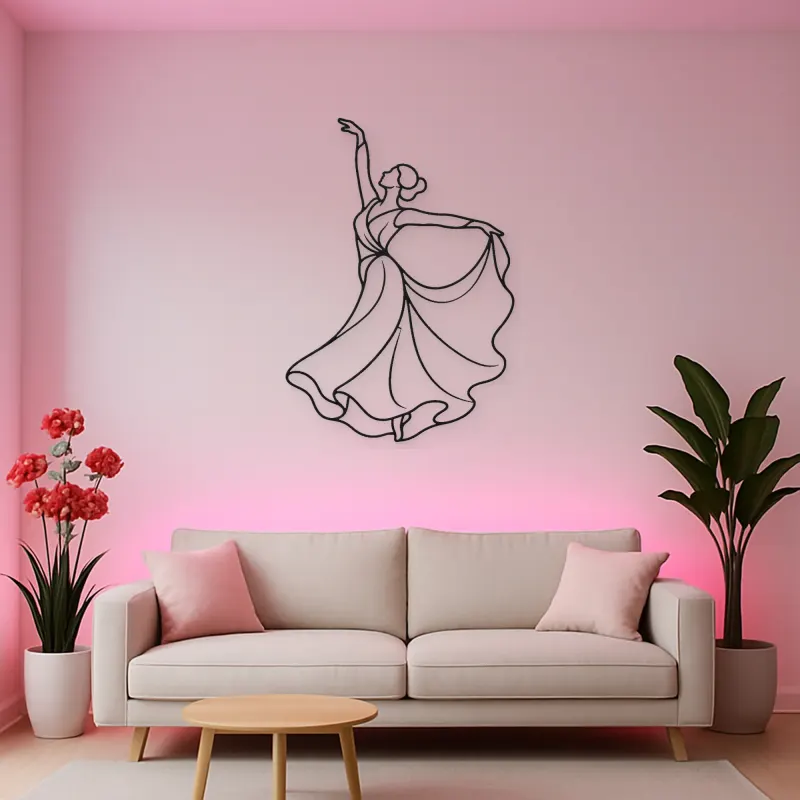 Stage Spotlight Dancer Metal Wall Art | Dance Silhouette Wall Decor