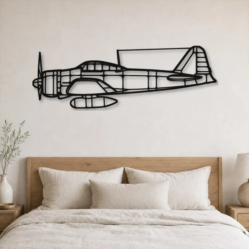 Insegna in metallo silhouette A6M2 Zero