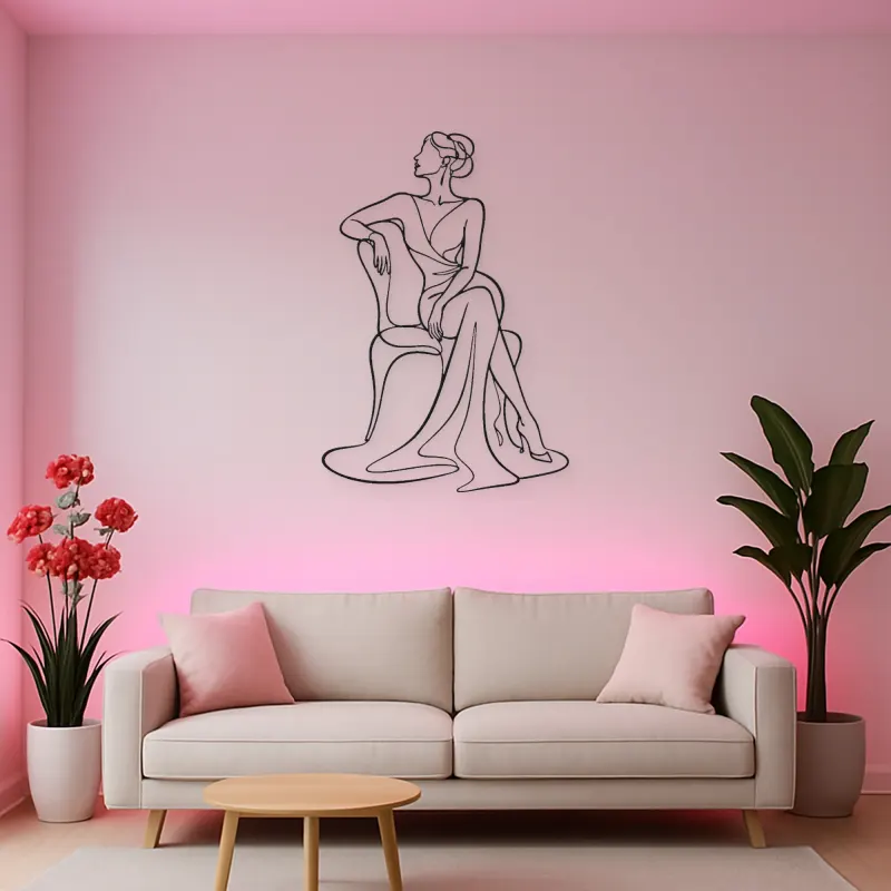 Graceful Chair Muse Metal Wall Art | Fashion Figure Wall Decor