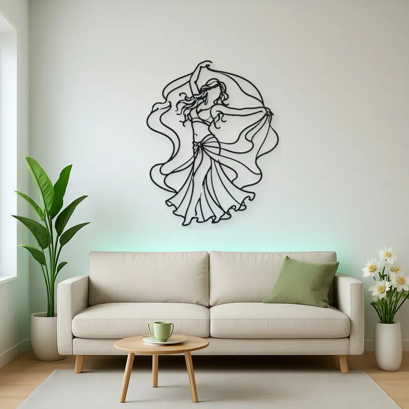 Belly Dance Silhouette Metal Wall Art | Dance Silhouette Wall Decor