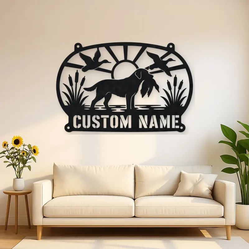 Personalized Duck Hunting Dog Metal Wall Art