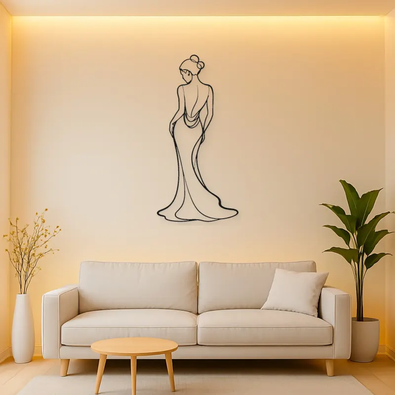 Fashion Back Silhouette Metal Wall Art | Fashion Figure Wall Decor