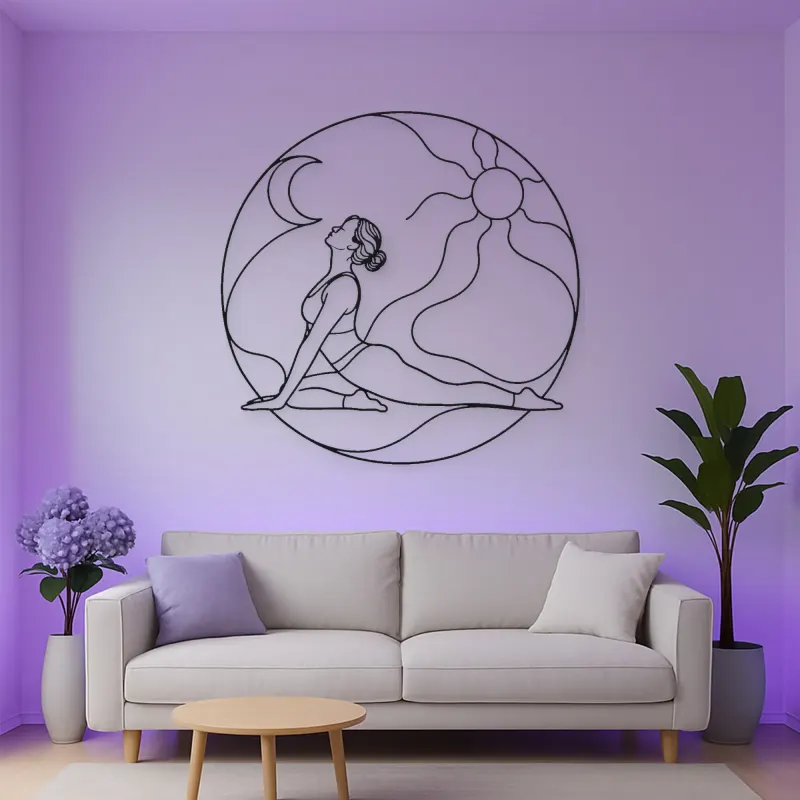 Pigeon Pose Release Metal Wall Art | Yoga and Meditation Wall Decor