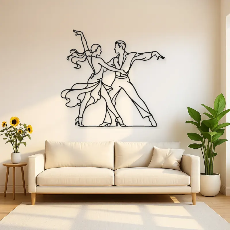 Cha Cha Pose Metal Wall Art | Couple Dance Wall Decor