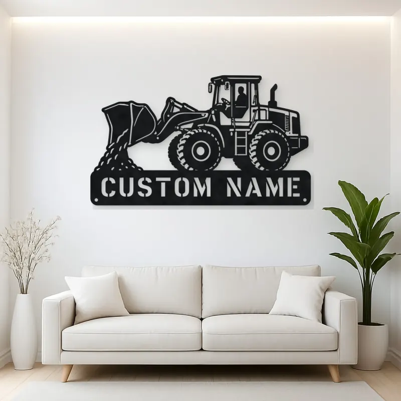 Personalized Wheel Loader Dumping Material Metal Wall Art