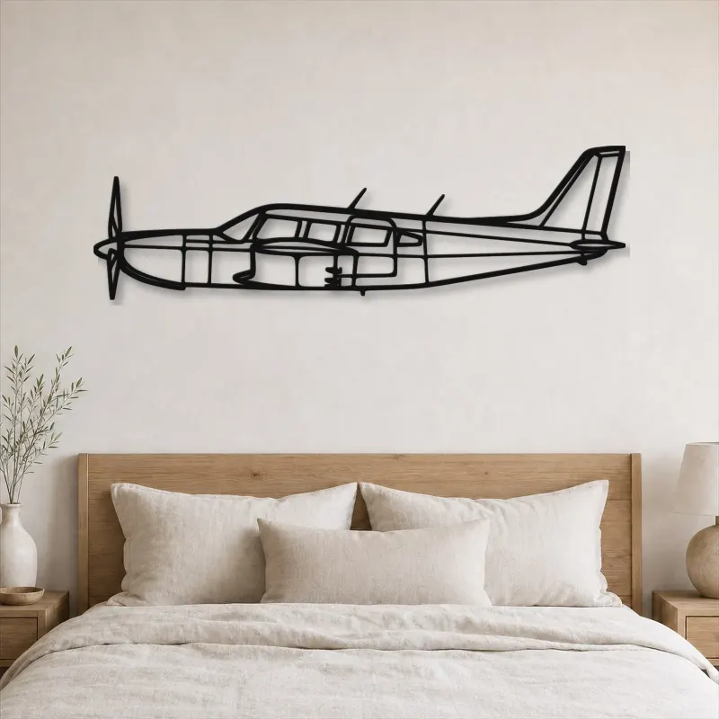 Silhouette en métal d'avion PA32R-301, Décoration murale en métal, Décor aéronautique, Cadeau pour aviateur