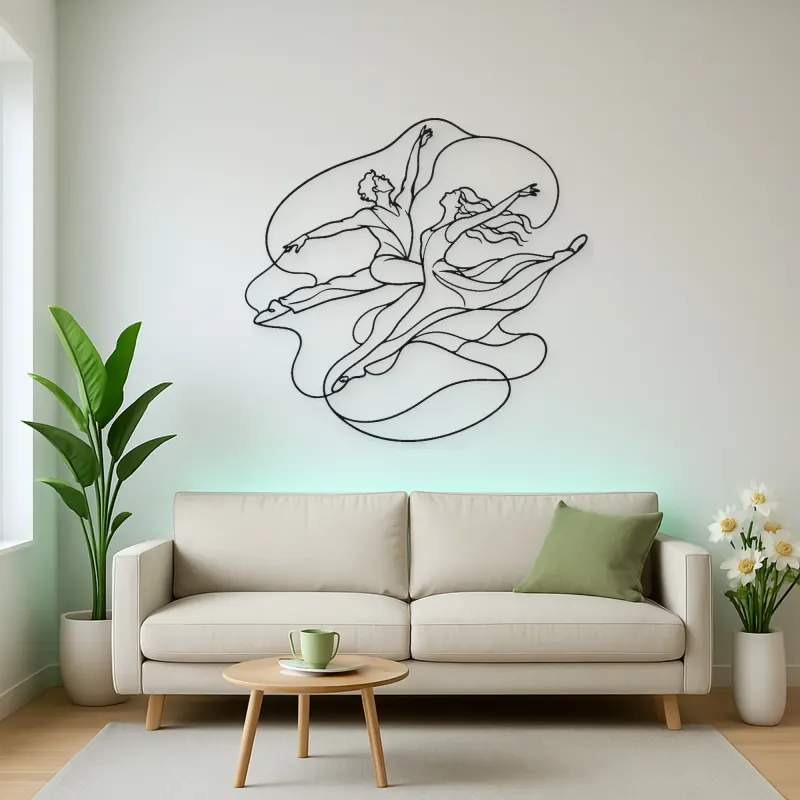 Contemporary Leap Metal Wall Art | Dance Silhouette Wall Decor