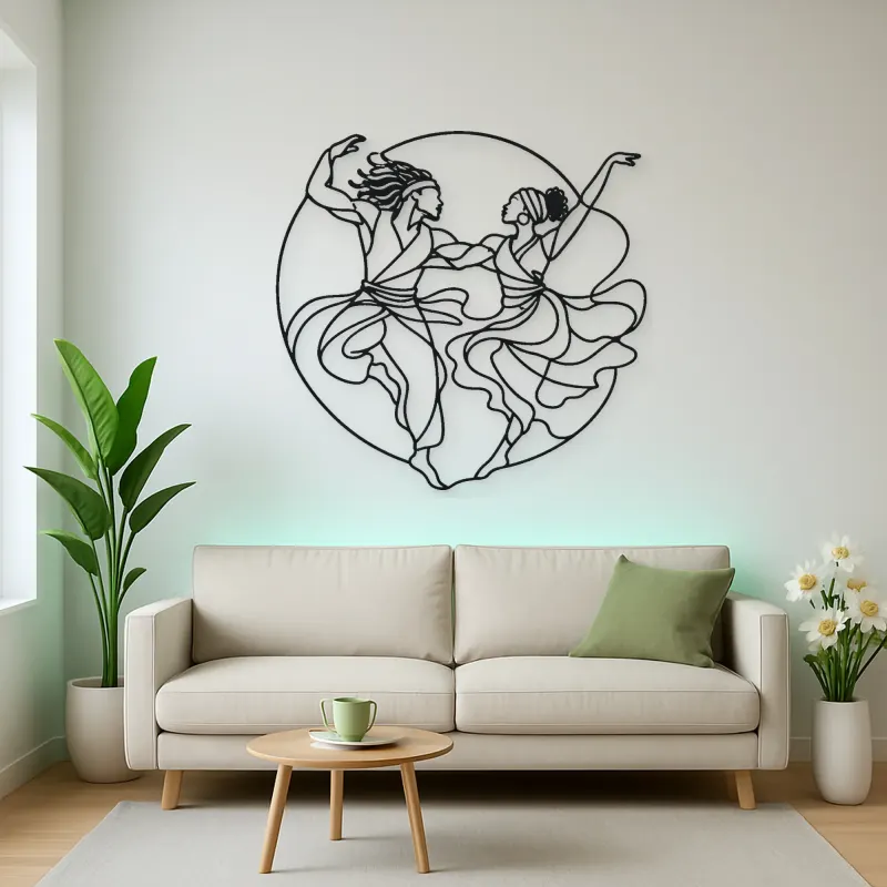 African Dance Rhythm Metal Wall Art | Dance Silhouette Wall Decor