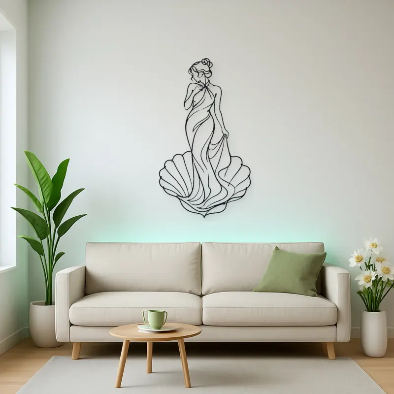 Venus Shell Pose Metal Wall Art | Classical Figure Wall Decor