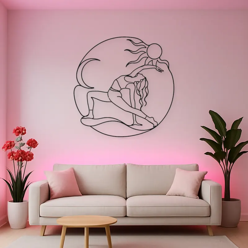 Wild Thing Arc Metal Wall Art | Yoga and Meditation Wall Decor