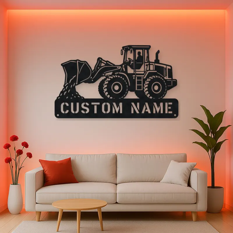 Personalized Wheel Loader Dumping Material Metal Wall Art