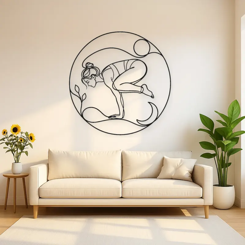 Crow Pose Balance Metal Wall Art | Yoga and Meditation Wall Decor