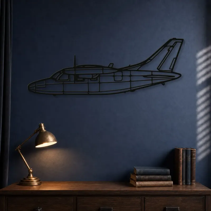 Silhouette d'avion en métal MU-2K, décoration murale aéronautique