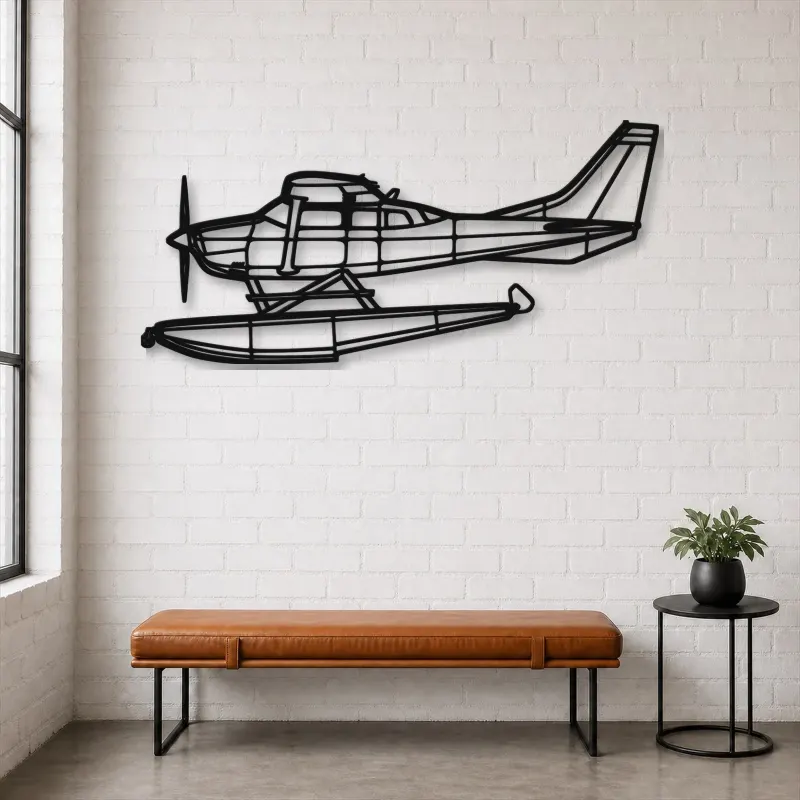 Silhouette d'avion en métal 206 Turbo Stationair, Décoration murale en métal, Décor aéronautique, Décorateur aviateur