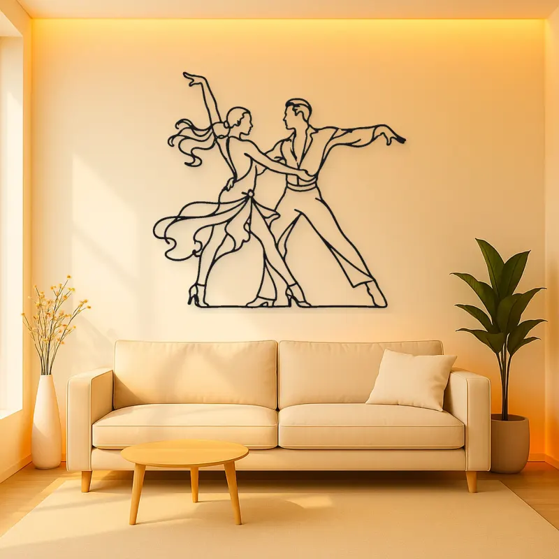 Cha Cha Pose Metal Wall Art | Couple Dance Wall Decor