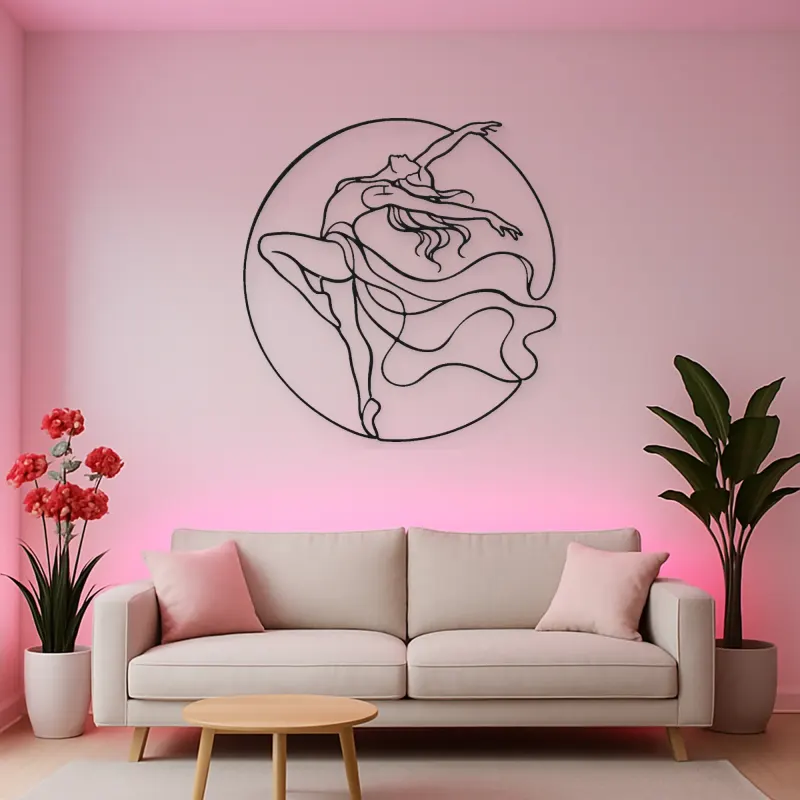 Contemporary Back Arch Metal Wall Art | Dance Silhouette Wall Decor