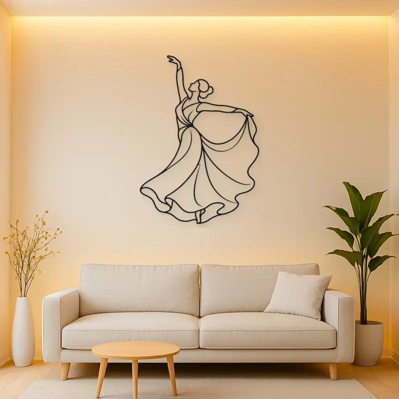 Stage Spotlight Dancer Metal Wall Art | Dance Silhouette Wall Decor