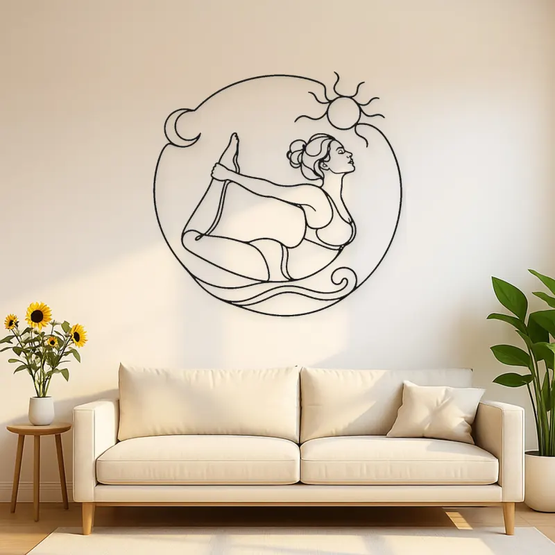 Bow Pose Energy Metal Wall Art | Yoga and Meditation Wall Decor