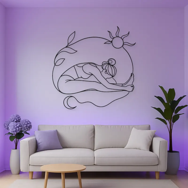 Seated Forward Fold Metal Wall Art | Yoga and Meditation Wall Decor