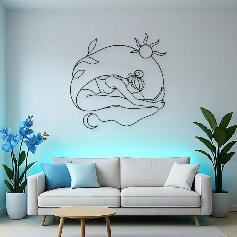 Seated Forward Fold Metal Wall Art | Yoga and Meditation Wall Decor