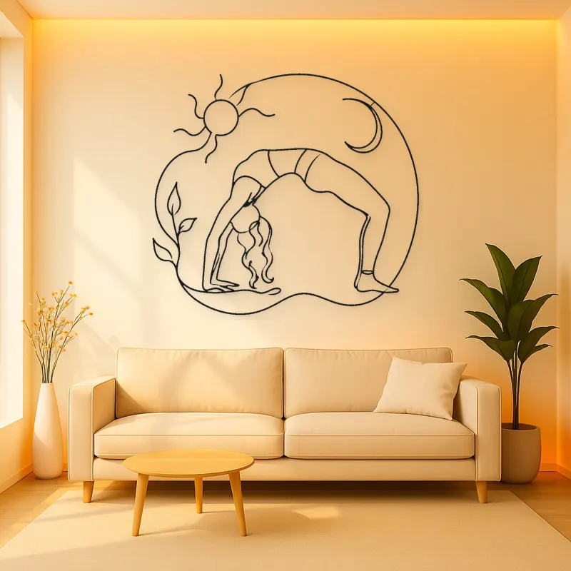 Bridge Pose Arc Metal Wall Art | Yoga and Meditation Wall Decor