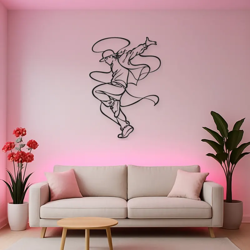 Street Dance Pose Metal Wall Art | Dance Silhouette Wall Decor