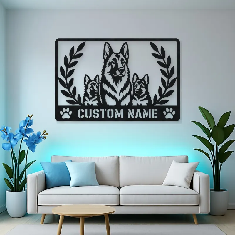 Personalized German Shepherd Family Metal Wall Art