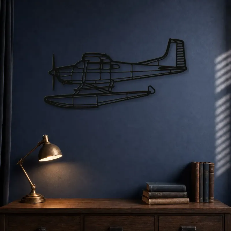 Silhouette d'avion en métal A185F Float, Décoration murale aéronautique
