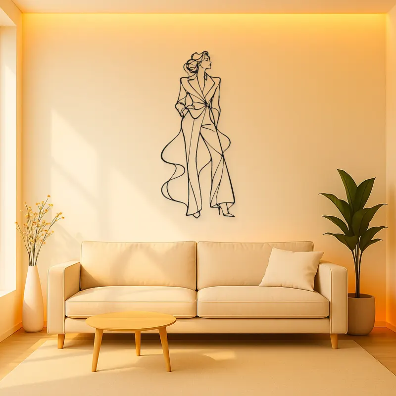 Confident Standing Muse Metal Wall Art | Fashion Figure Wall Decor