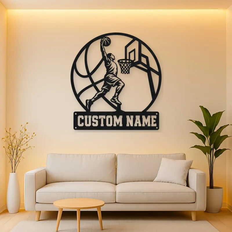 Personalized Slam Dunk Basketball Metal Wall Art