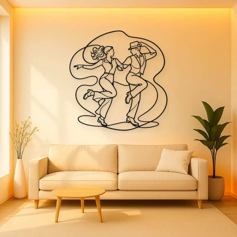 Tap Dance Rhythm Metal Wall Art | Couple Dance Wall Decor