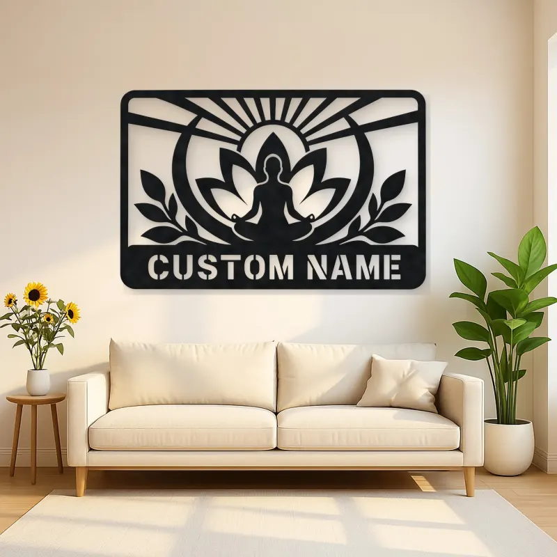 Personalized Meditation Lotus Metal Wall Art