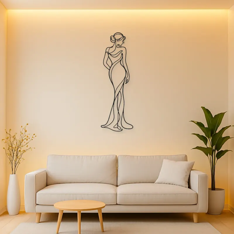 Standing Contrapposto Metal Wall Art | Feminine Figure Wall Decor
