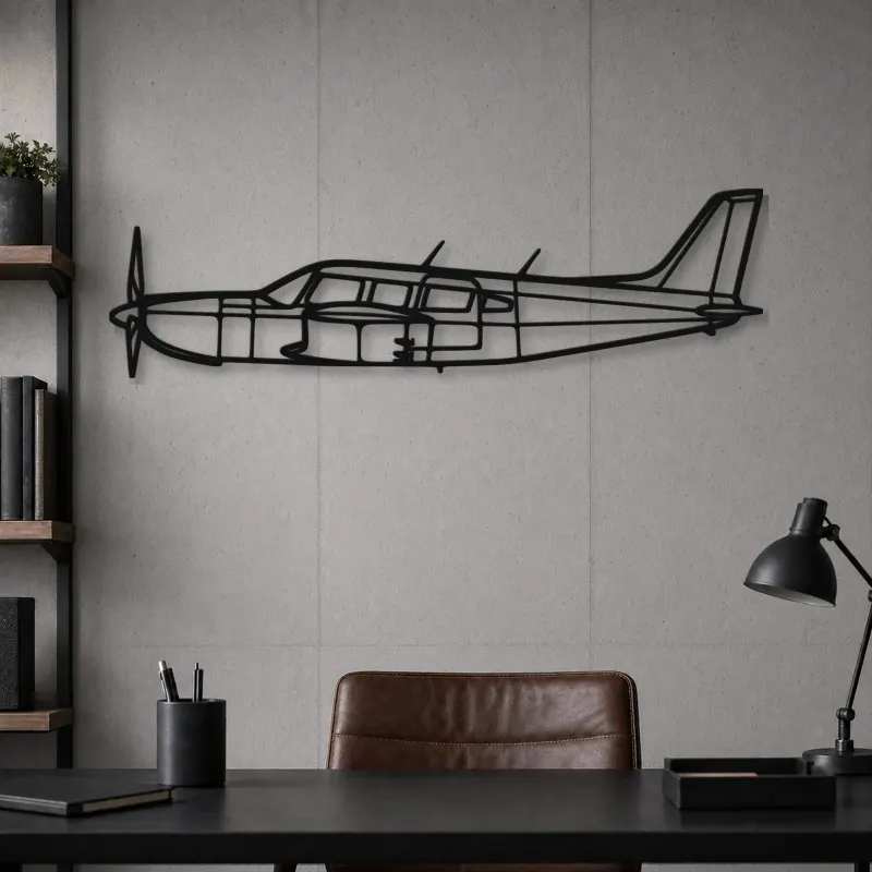 Silhouette en métal d'avion PA32R-301, Décoration murale en métal, Décor aéronautique, Cadeau pour aviateur