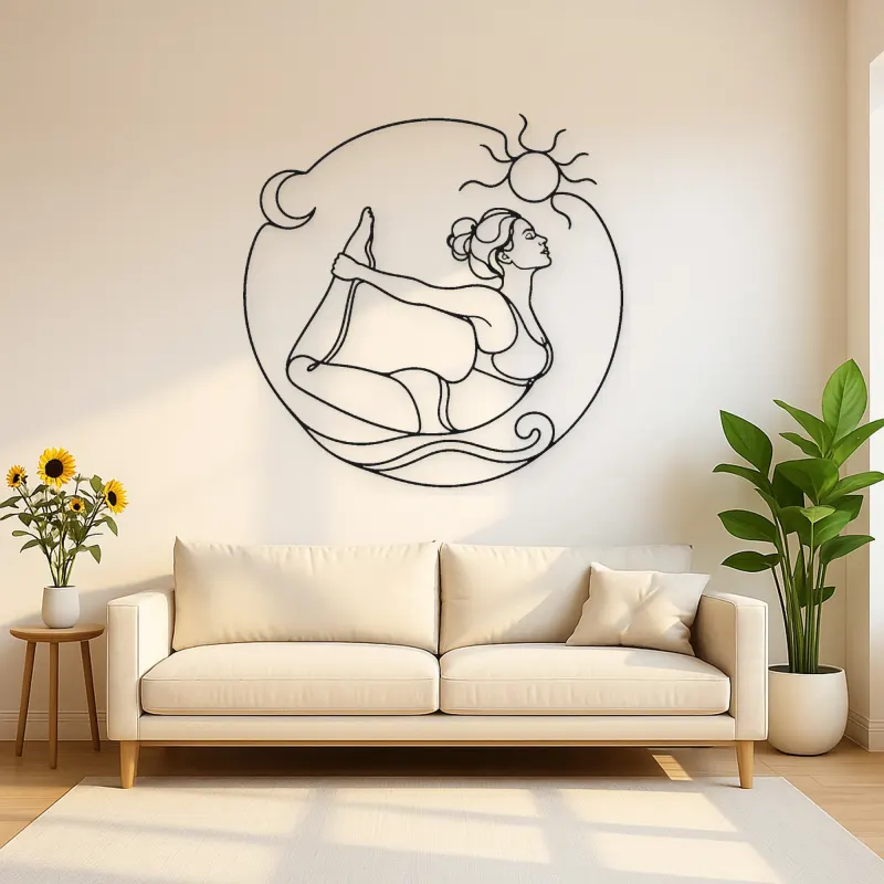 Bow Pose Energy Metal Wall Art | Yoga and Meditation Wall Decor