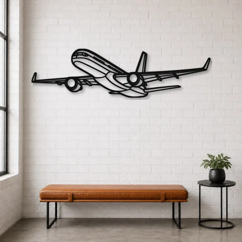 Silhouette d'avion en métal 757-200 Angle, décoration murale en métal, décoration aéronautique, cadeau pour pilote