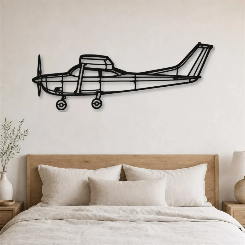Silhouette d'avion en métal 182H Skylane, Décoration murale en métal, Décor aéronautique, Décorateur aviateur