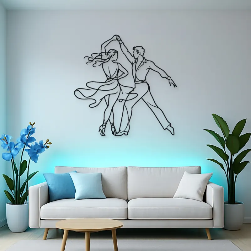 Salsa Couple Spin Metal Wall Art | Couple Dance Wall Decor