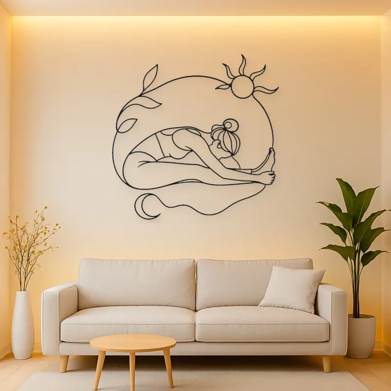 Seated Forward Fold Metal Wall Art | Yoga and Meditation Wall Decor
